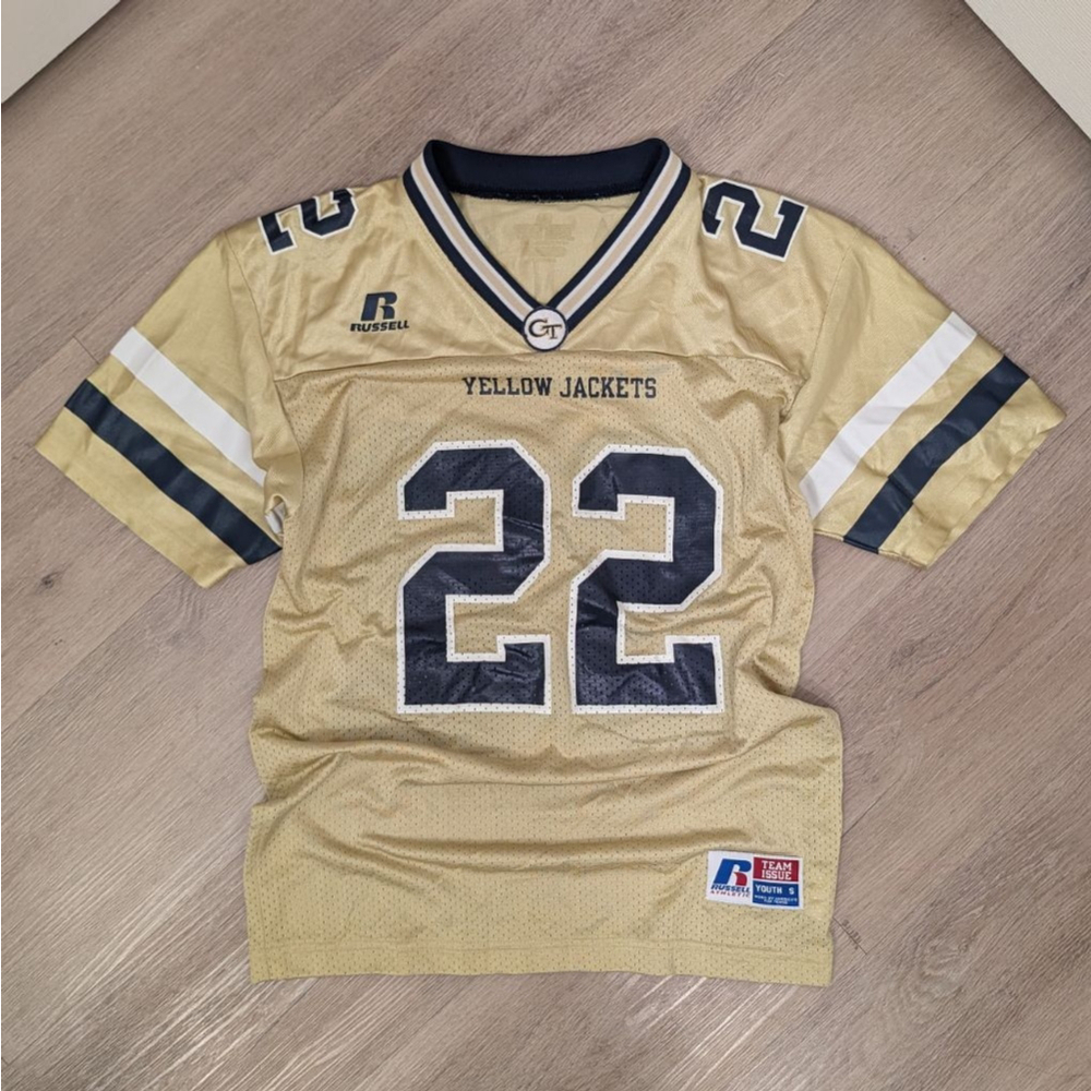 Vintage Russell Georgia Tech Yellow Jackets Football Jersey Team Issue Youth S